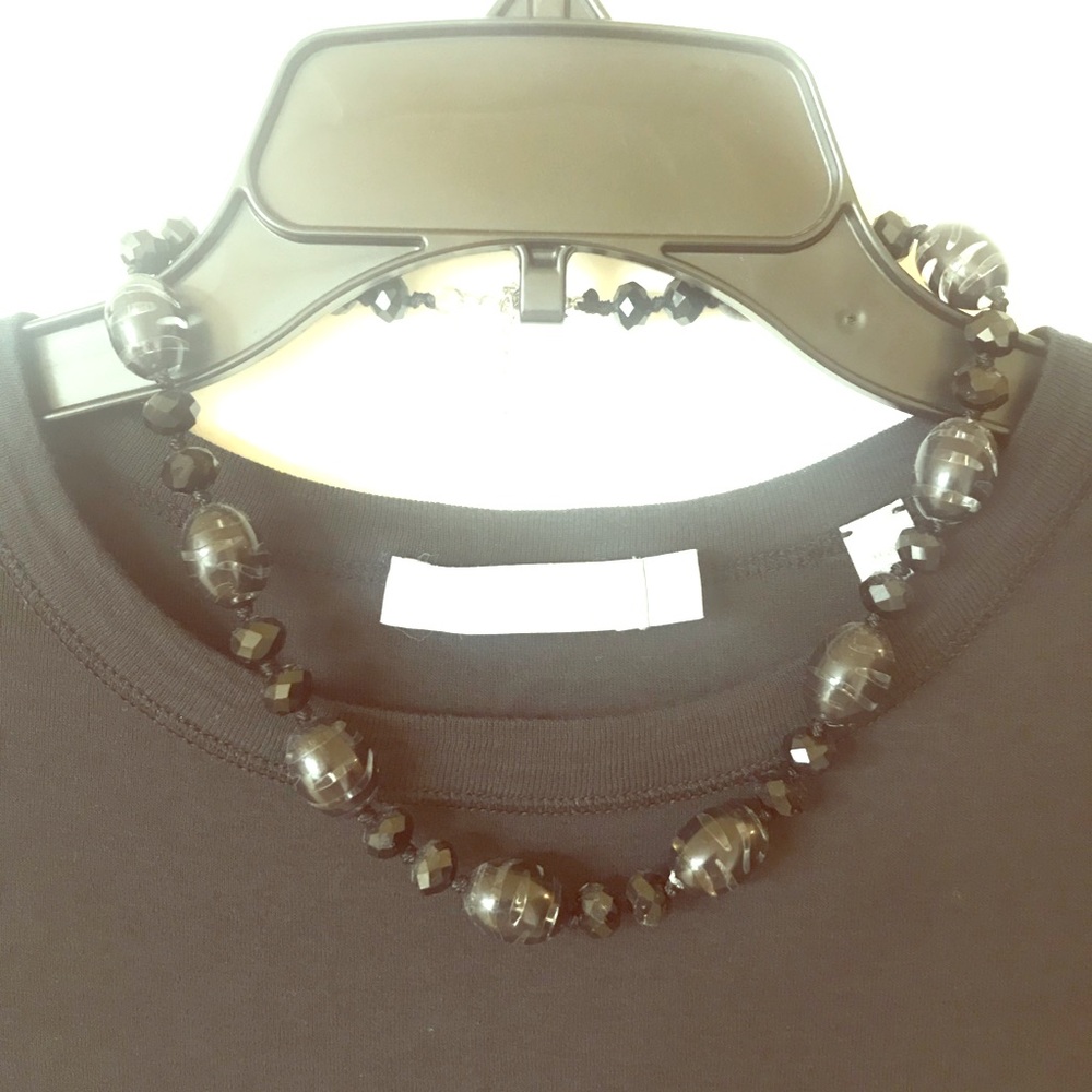 Black bead necklace